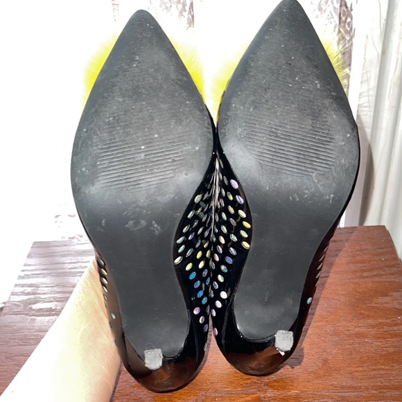Privileged Stiletto Heels with yellow fur pompom Sz 7.5 - Picture 7 of 7